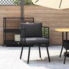 vidaXL Gartensessel mit Kissen Schwarz Poly Rattan