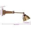 vidaXL Wandleuchte 25 W Antik-Messing E27