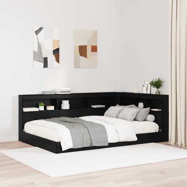 vidaXL Aufbewahrungskopfteil Schwarz Eichen-Optik 120 cm Holzwerkstoff
