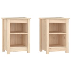 vidaXL Nachttische 2 Stk. 40x35x55 cm Massivholz Kiefer
