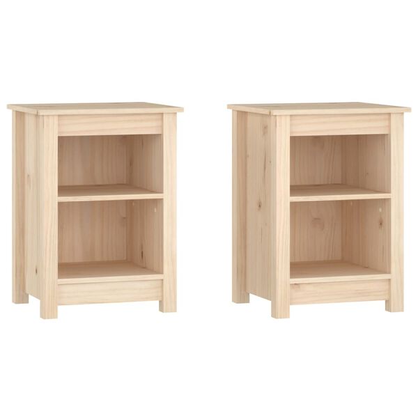 vidaXL Nachttische 2 Stk. 40x35x55 cm Massivholz Kiefer