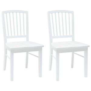 vidaXL Esszimmerst&uuml;hle 2 pcs Wei&szlig; 50 x 52,5 x 91 cm Massives Gummiholz
