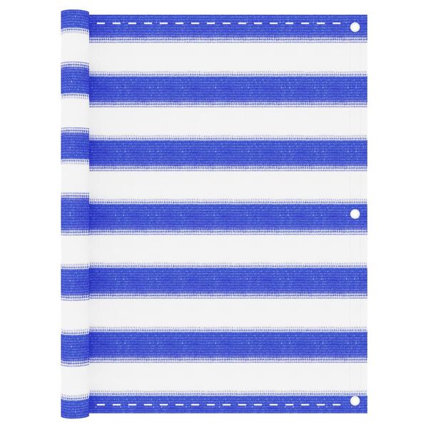 vidaXL Balkon-Sichtschutz Blau und Wei&szlig; 75x400 cm HDPE