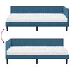 vidaXL Eckbettgestell mit Matratze mit Matratze 2 pcs Blau Samt