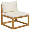 vidaXL 4-tlg. Garten-Lounge-Set mit Auflagen Creme Massivholz Akazie