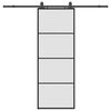 vidaXL Schiebet&uuml;r mit Beschlag Schwarz 76x205 cm ESG-Glas