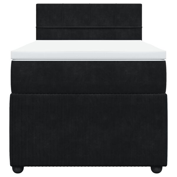 vidaXL Boxspringbett mit Matratze Schwarz 100x200 cm Samt