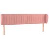 vidaXL Kopfteil mit Ohren Rosa 163x23x78/88 cm Samt