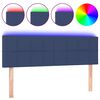 vidaXL LED Kopfteil Blau 144x5x78/88 cm Stoff