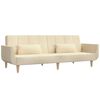 vidaXL Schlafsofa 2-Sitzer mit 2 Kissen Creme Stoff