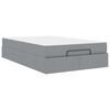 vidaXL Bettgestell mit Matratze mit Matratze 2 pcs Hellgrau Stoff
