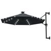 vidaXL Sonnenschirm zur Wandmontage mit LEDs 300 cm Anthrazit