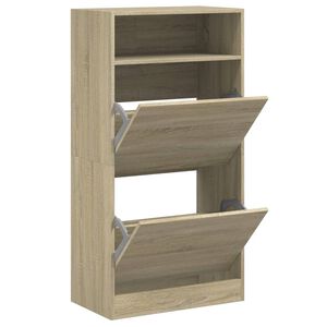 vidaXL Schuhschrank Sonoma-Eiche 60x34x116 cm Holzwerkstoff