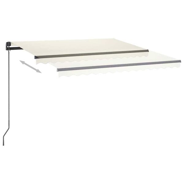 vidaXL Markise Manuell Einziehbar mit LED 3x2,5 m Creme