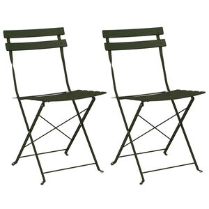 vidaXL Gartenklappstuhl 2 pcs Gr&uuml;n 42 x 46 x 82cm Metall