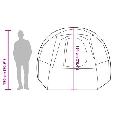 vidaXL Tunnelzelt 4 Personen Grau und Orange Wasserdicht