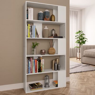 vidaXL Bücherregal/Raumteiler Weiß 80x24x159 cm Holzwerkstoff