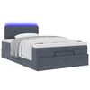 vidaXL Ottomane Bett mit Matratze & LEDs Dunkelgrau 120x190 cm Samt