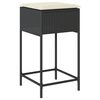 vidaXL 9-tlg. Gartenbar-Set mit Kissen Schwarz Poly Rattan