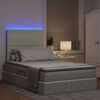 vidaXL Bett mit Stauraum und LED mit LED Hellgrau 120 x 190 cm Samt