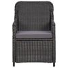 vidaXL Gartenst&uuml;hle 2 Stk. mit Teetisch Poly Rattan Schwarz