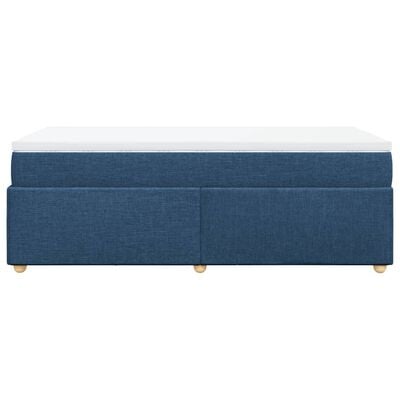 vidaXL Boxspringbett mit Matratze Blau 90x200 cm Stoff