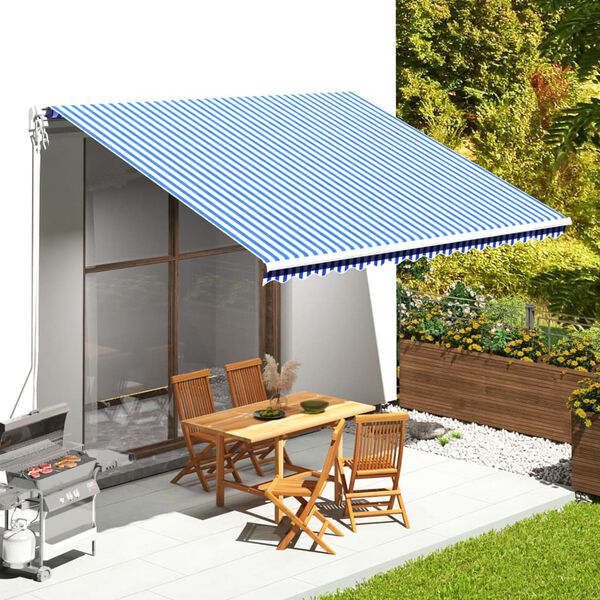 vidaXL Markisenbespannung Blau und Wei&szlig; 4,5x3,5 m