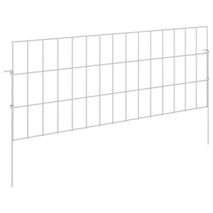 vidaXL Gartenzaun mit Pf&auml;hlen 48 stk. 75 x 30 cm Verzinkter Stahl