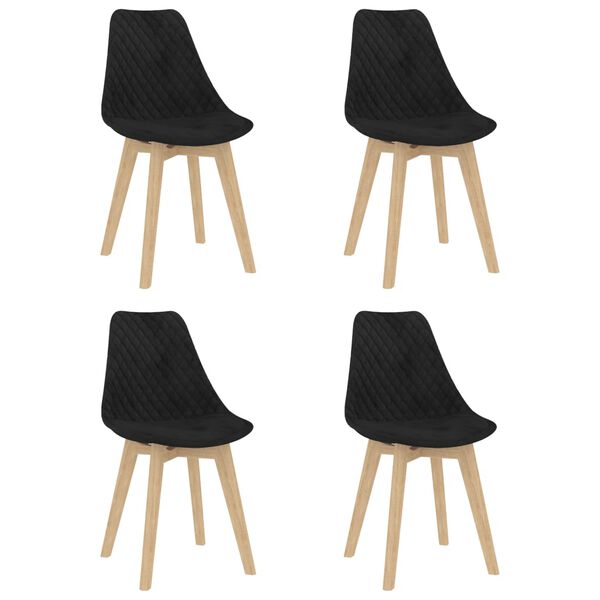 vidaXL Esszimmerst&uuml;hle 4 Stk. Schwarz Samt