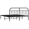 vidaXL Bettgestell mit Kopfteil Metall Schwarz 160x200 cm