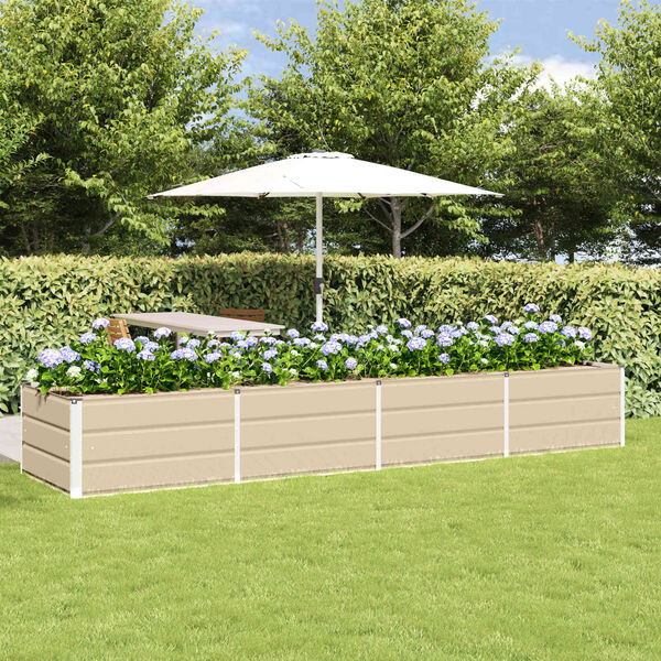 vidaXL Pflanzk&uuml;bel Elfenbein 320 x 80 x 45 cm Stahl