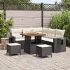 vidaXL Gartensofa-set mit Kissen 9 pcs Schwarz und Creme Poly-Rattan