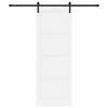 vidaXL Schiebet&uuml;r Wei&szlig; 83 x 232 cm Massives Kiefernholz