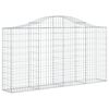 vidaXL Gabionen mit Hochbogen 6 Stk. 200x30x100/120cm Verzinktes Eisen