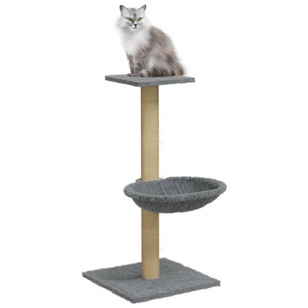 vidaXL Kratzbaum mit Sisal-Kratzs&auml;ule Hellgrau 74 cm