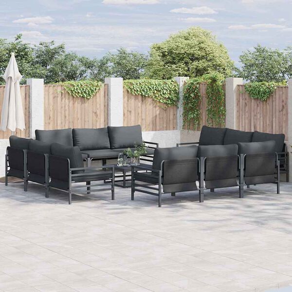 vidaXL Garten-Sofa-Set 13 pcs Anthrazit Stahl