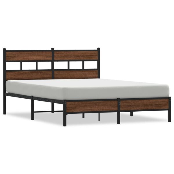 vidaXL Bettgestell ohne Matratze Braun Eiche 137x190 cm Holzwerkstoff