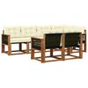 vidaXL Outdoor-Sofagarnitur mit Kissen 7 pcs Natur und Creme