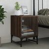 vidaXL Nachttisch mit Glast&uuml;r Braun Eichen-Optik 35x37x50 cm