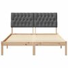 vidaXL Bettrahmen Dunkelgrau 140 x 190 cm Massives Kiefernholz