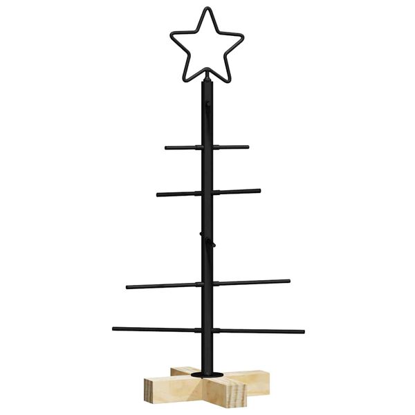 vidaXL Metall Weihnachtsbaum Schwarz 60 cm Pulverbeschichteter Stahl