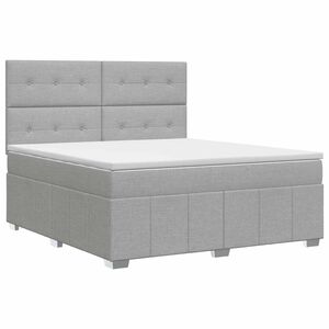 vidaXL Boxspringbett mit Matratze Hellgrau 160 x 200 cm Stoff