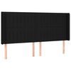 vidaXL Boxspringbett mit Matratze & LED Schwarz 200x200 cm Stoff