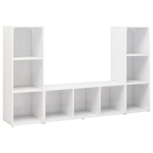 vidaXL TV-Schr&auml;nke 3 Stk. Wei&szlig; 107x35x37 cm Holzwerkstoff