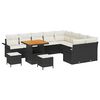 vidaXL Garten-Sofa-Set mit Kissen mit Kissen 12 pcs Schwarz und Creme