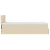 vidaXL Ottoman-Bett mit Matratze & LEDs Creme 90x190 cm Stoff