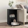 vidaXL Beistelltisch Mit Rad Schwarz Eichen-Optik 40 x 35 x 60 cm