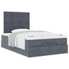 vidaXL Ottoman-Bett mit Matratzen Dunkelgrau 120x200 cm Samt