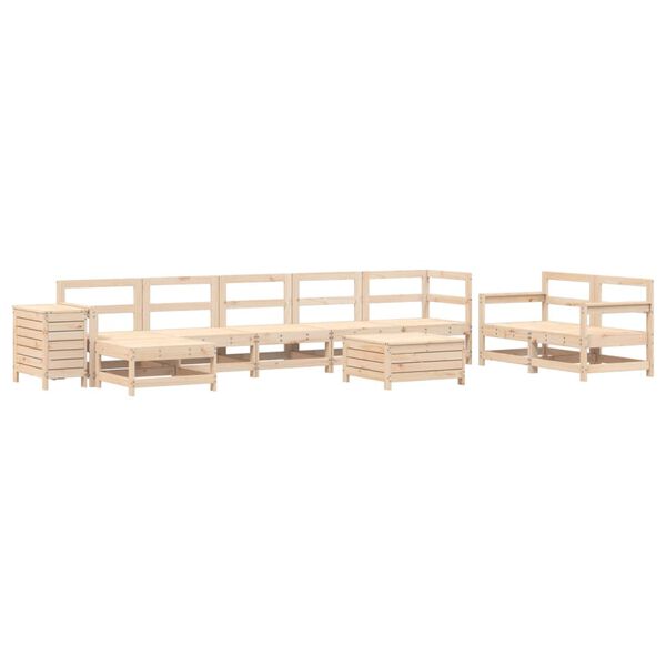 vidaXL 10-tlg. Garten-Sofagarnitur Massivholz Kiefer