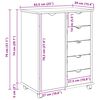 vidaXL Rollschrank Mit Rad Schwarz 63,5 x 39 x 79 cm Massivholz Kiefer